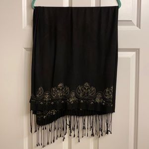 7’ long 2.5’ wide Classic Scarf Wrap with fringe